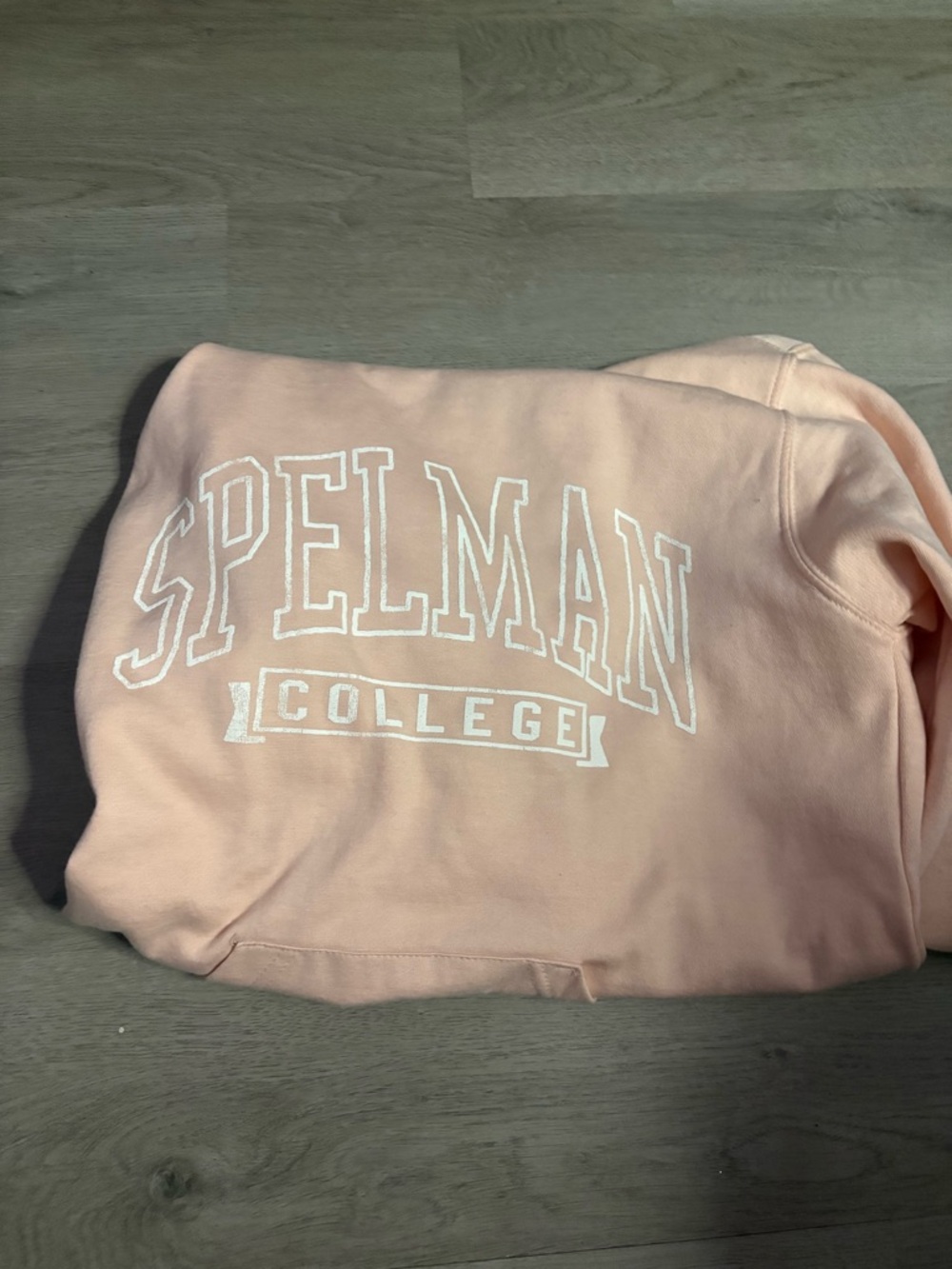 brand new Spelman College Peach Sweatshirt with White Logo